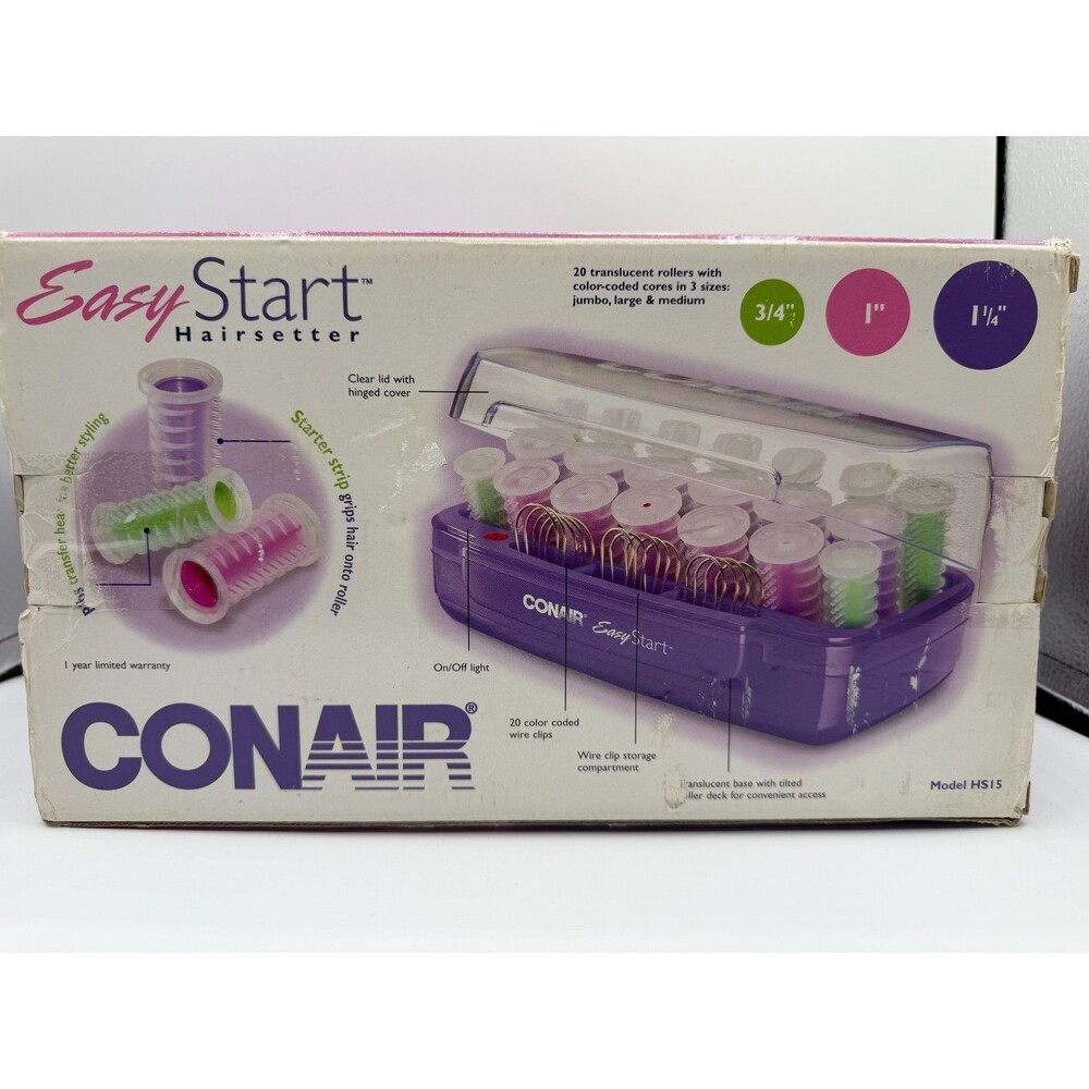Conair Easy Start Hairsetter Hot Rollers With Pin HS15C - Picture 3 of 10